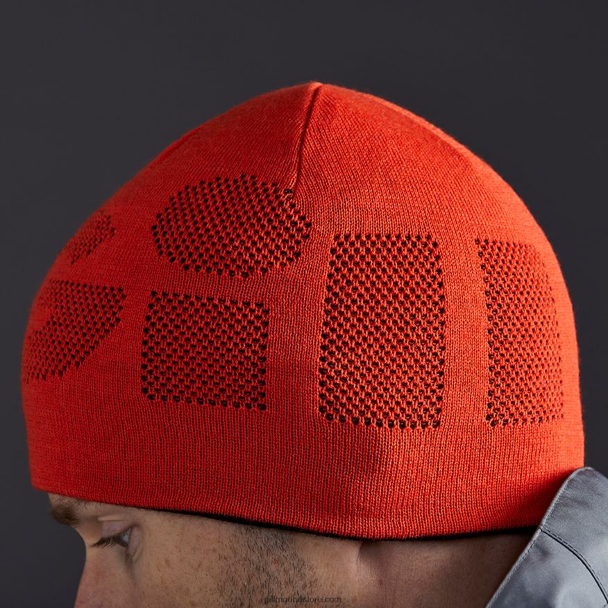 Gill Marine bonnet en maille réversible DDP04L324 noir & orange