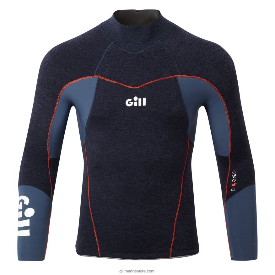 Gill Marine haut coupe-feu de course DDP04L578 denim foncé et orange