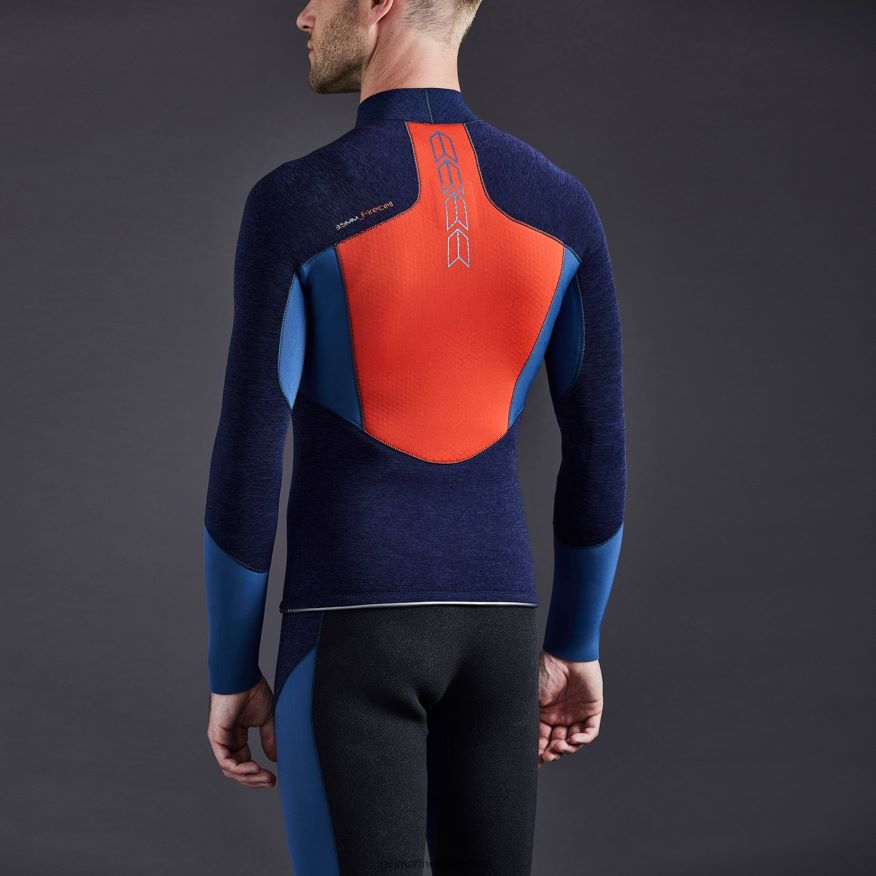Gill Marine haut coupe-feu de course DDP04L578 denim foncé et orange