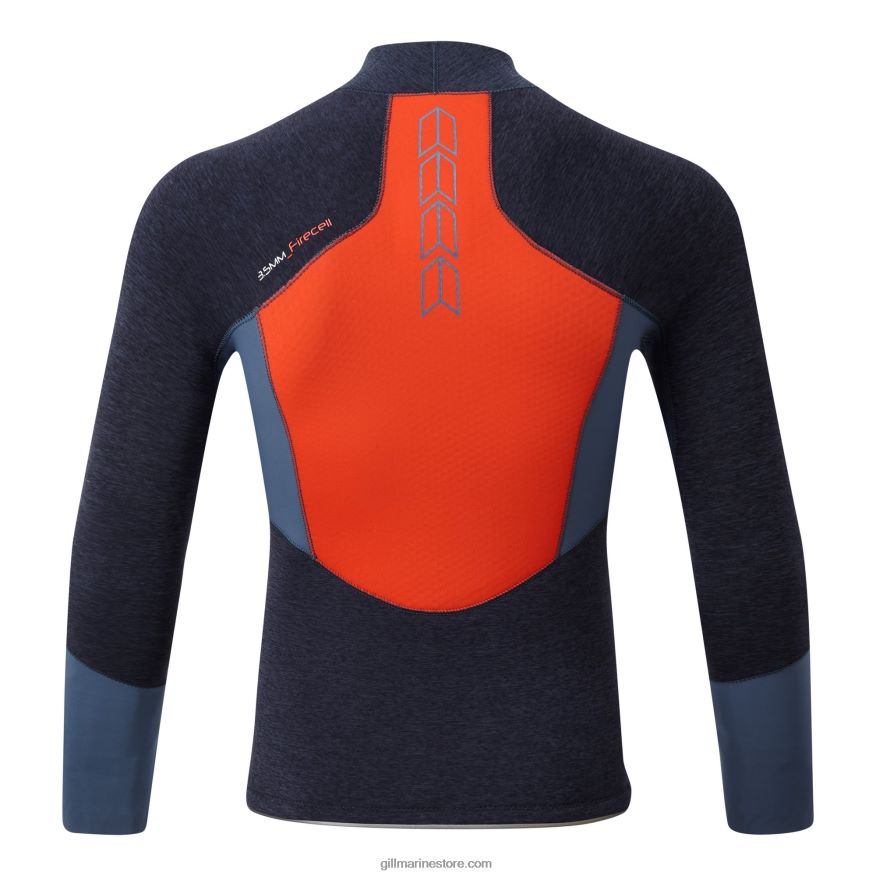 Gill Marine haut coupe-feu de course DDP04L578 denim foncé et orange