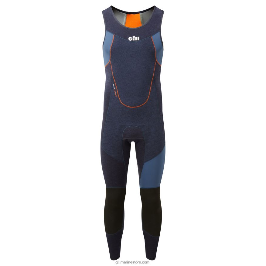 Gill Marine combinaison skiff race firecell homme DDP04L567 denim foncé et orange