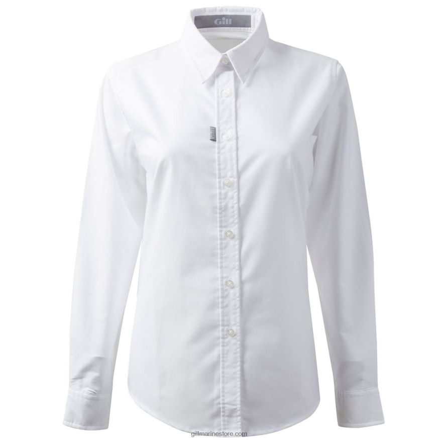 Gill Marine chemise oxford à manches longues pour femmes DDP04L299 blanc