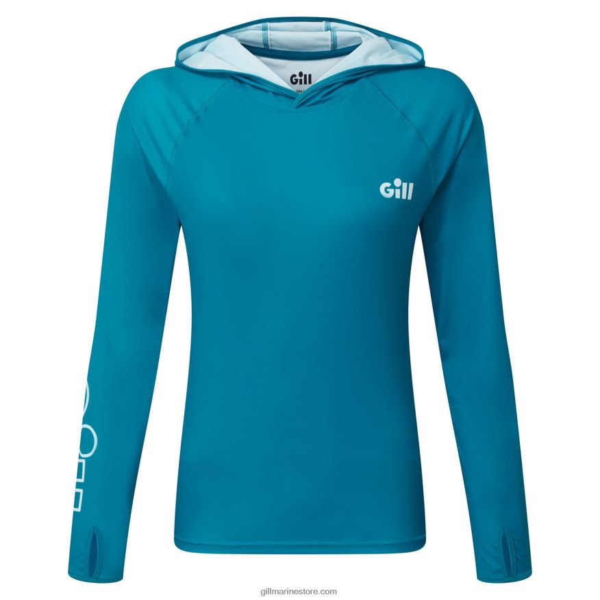 Gill Marine sweat à capuche xpel tec pour femme DDP04L413 bleu piscine
