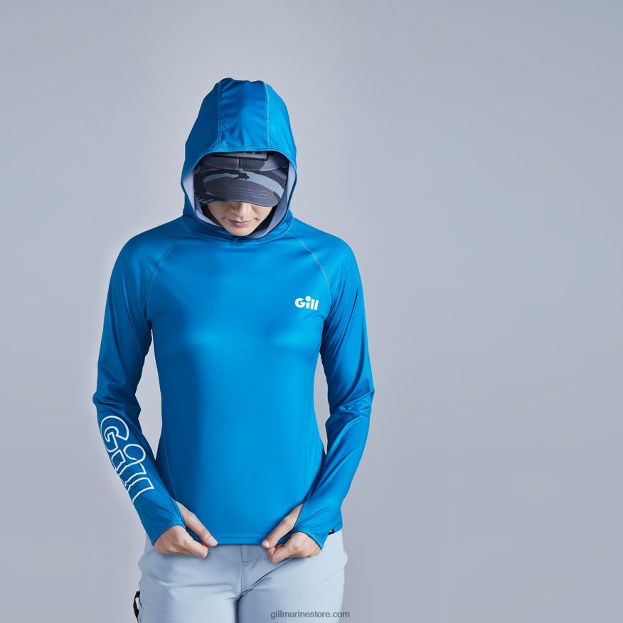 Gill Marine sweat à capuche xpel tec pour femme DDP04L413 bleu piscine