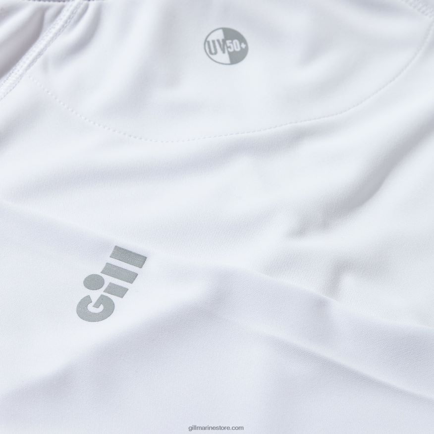 Gill Marine t-shirt zippé uv tec pour femmes - manches longues DDP04L202 blanc