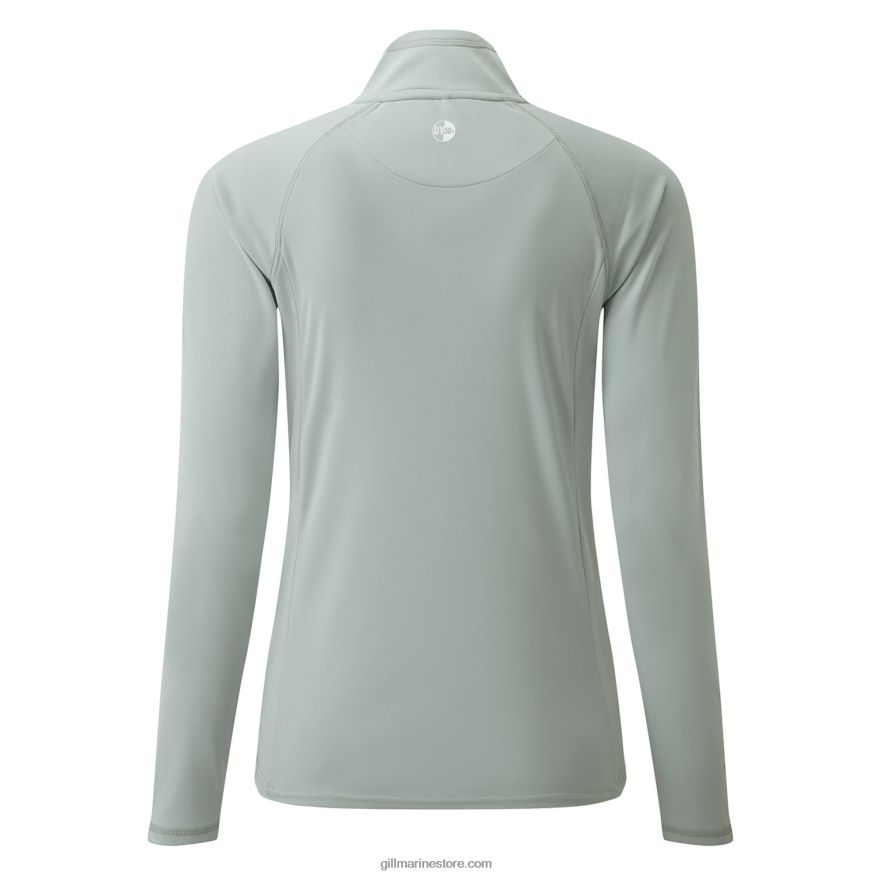 Gill Marine t-shirt zippé uv tec pour femmes - manches longues DDP04L203 gris moyen