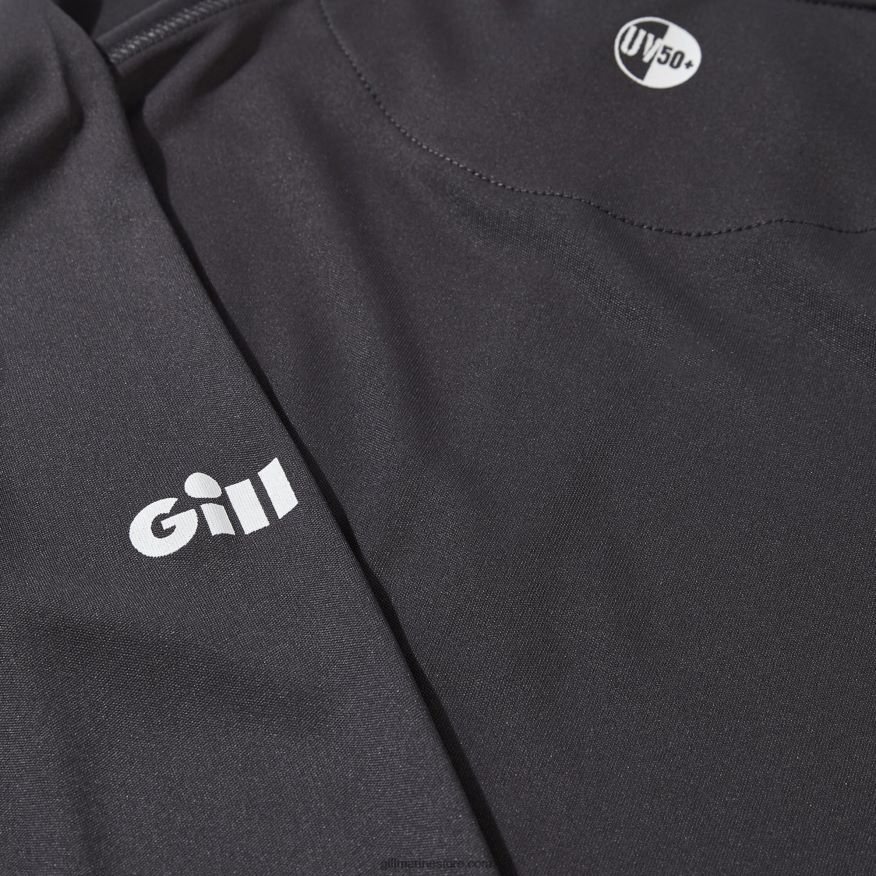 Gill Marine t-shirt zippé uv tec pour femmes - manches longues DDP04L204 charbon