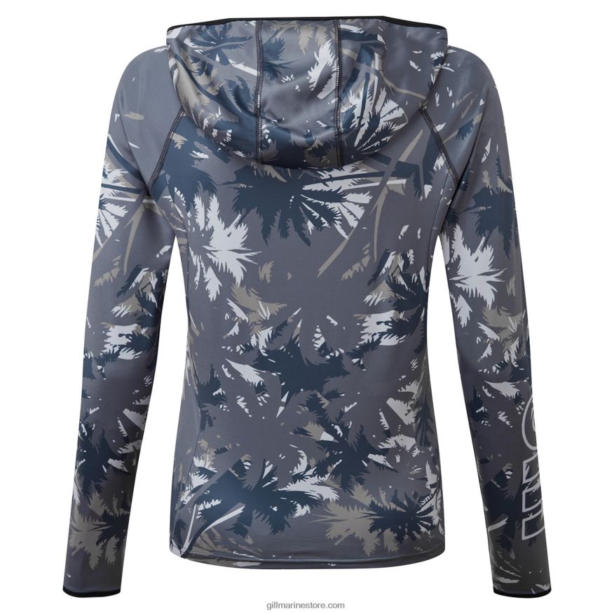 Gill Marine sweat à capuche xpel tec pour femme à imprimé palmiers DDP04L46 impression de paume
