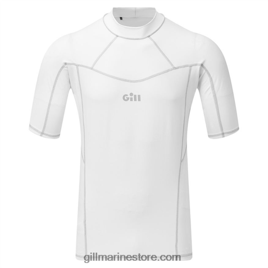 Gill Marine gilet anti-éruption pro pour hommes à manches courtes DDP04L588 blanc