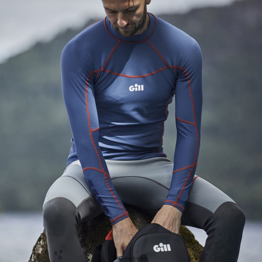 Gill Marine lycra homme - manches longues DDP04L276 océan