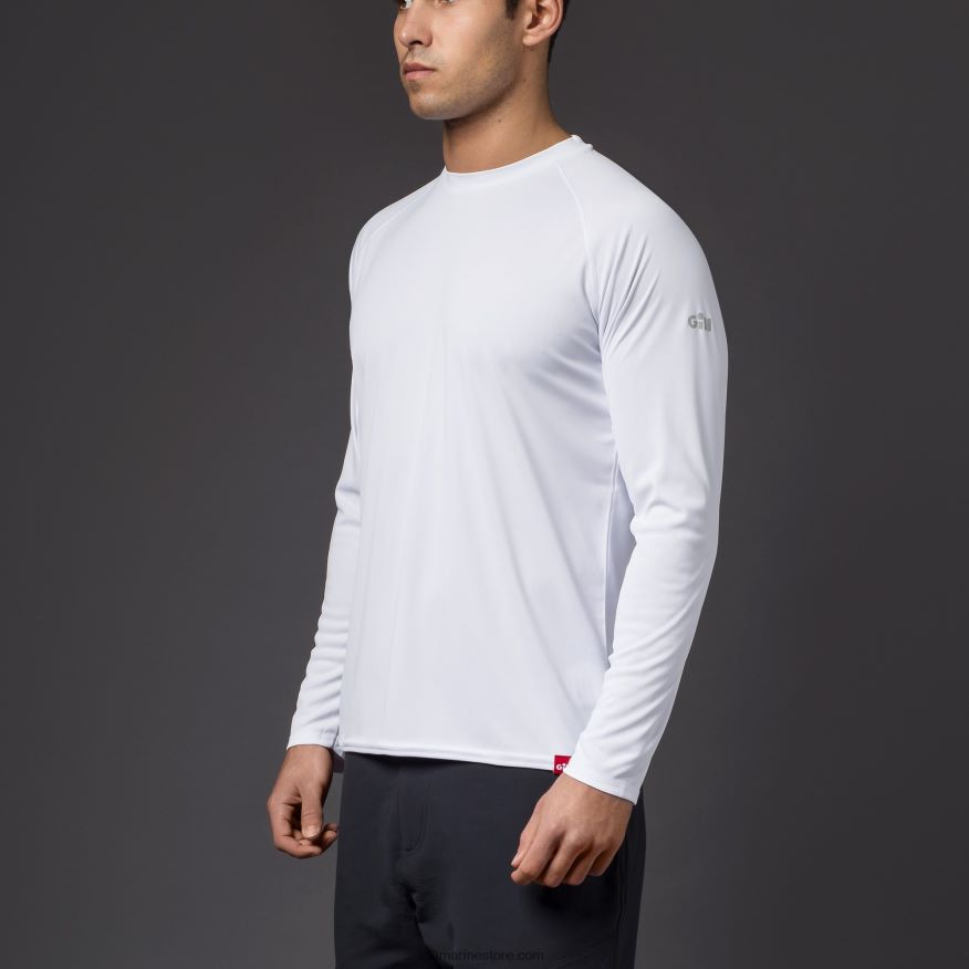 Gill Marine t-shirt uv tec pour hommes - manches longues DDP04L128 blanc