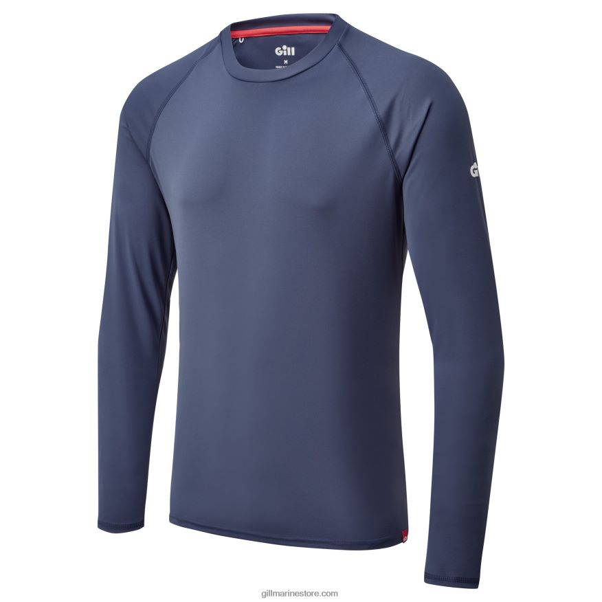 Gill Marine t-shirt uv tec pour hommes - manches longues DDP04L129 océan