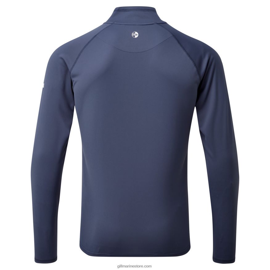Gill Marine t-shirt zippé uv tec pour hommes - manches longues DDP04L216 océan