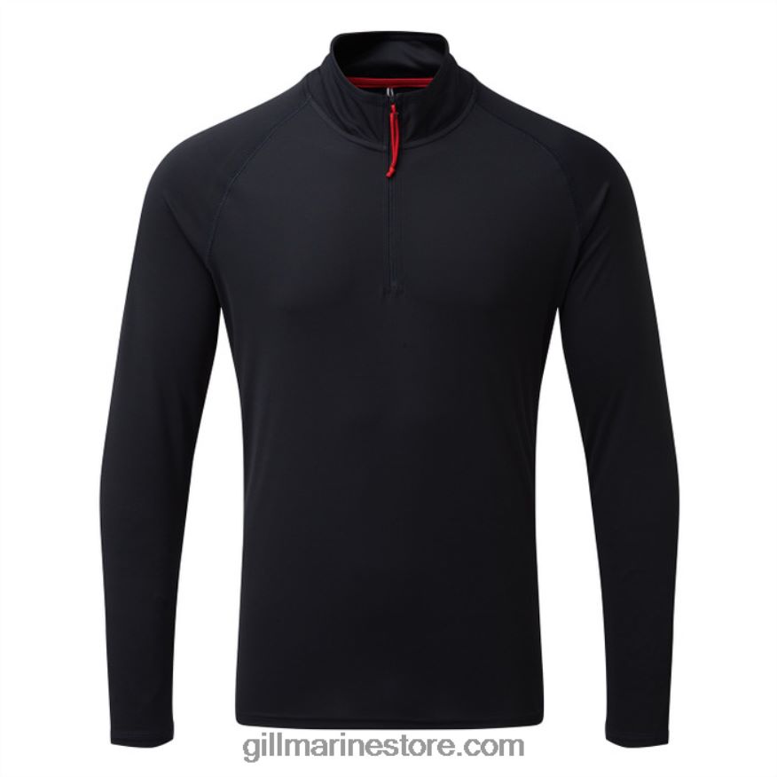 Gill Marine t-shirt zippé uv tec pour hommes - manches longues DDP04L217 marine